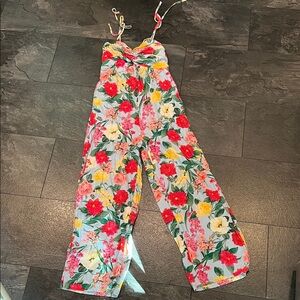 Old Navy Floral Smocked Top - Red, Pink, Yellow, Green